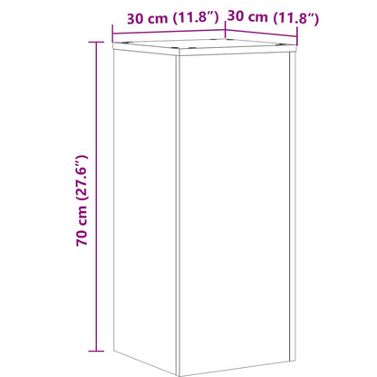 Plant Stand 2 pcs Smoked Oak 30 x 30 x 70 cm Engineered Wood