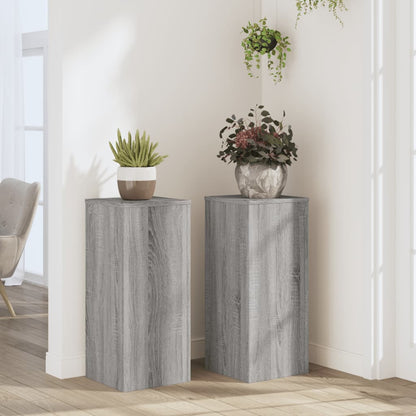 Plant Stand 2 pcs Grey Sonoma 30 x 30 x 70 cm Engineered Wood
