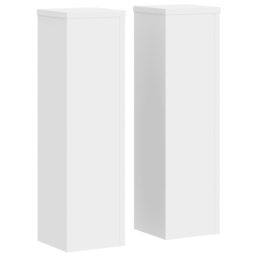 Plant Stand 2 pcs White 17 x 17 x 60 cm Engineered Wood