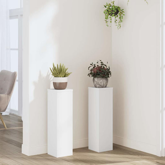 Plant Stand 2pcs White 17x17x60 cm Engineered Wood