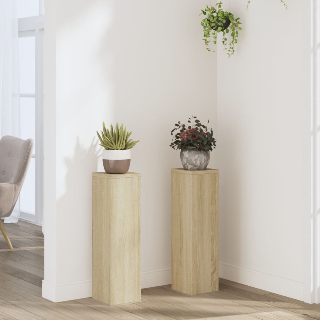 Plant Stand 2 pcs Sonoma Oak 17 x 17 x 60 cm Engineered Wood