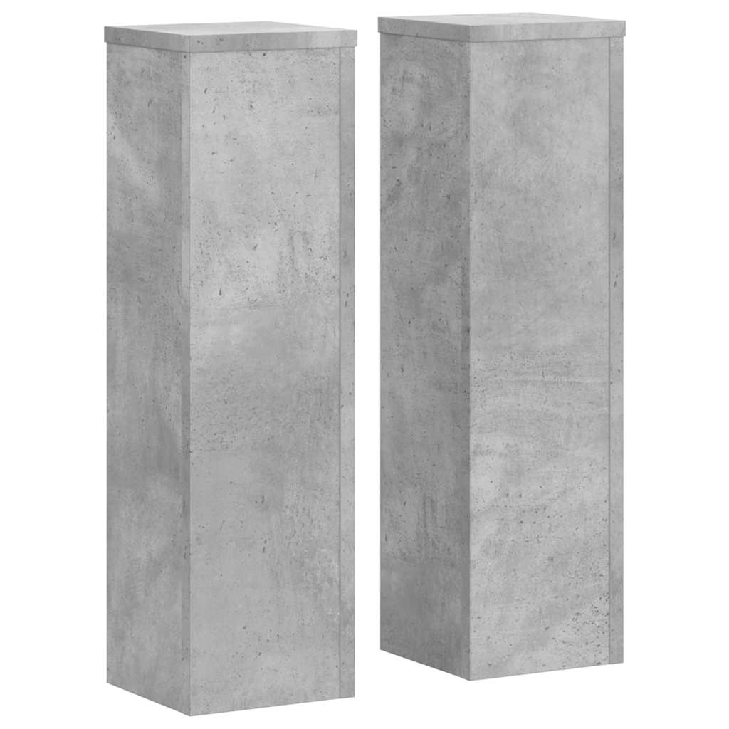 Plant Stand 2 pcs Concrete Grey 17 x 17 x 60 cm Engineered Wood