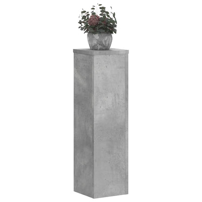 Plant Stand 2 pcs Concrete Grey 17 x 17 x 60 cm Engineered Wood