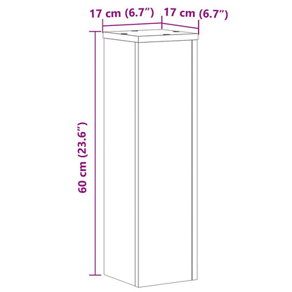 Plant Stand 2 pcs Concrete Grey 17 x 17 x 60 cm Engineered Wood