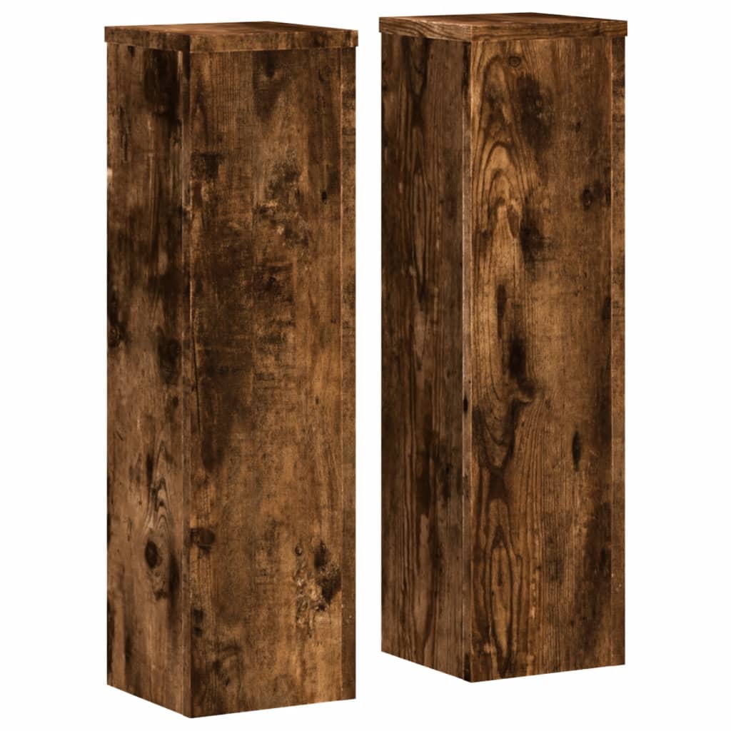 Plant Stand 2 pcs Smoked Oak 17 x 17 x 60 cm Engineered Wood