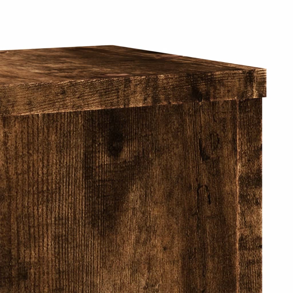 Plant Stand 2 pcs Smoked Oak 17 x 17 x 60 cm Engineered Wood