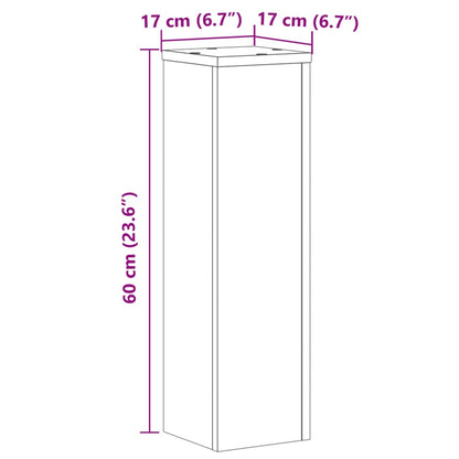 Plant Stand 2 pcs Smoked Oak 17 x 17 x 60 cm Engineered Wood