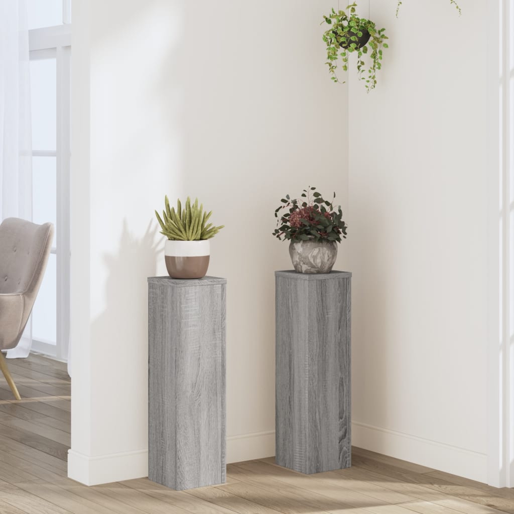 Plant Stand 2 pcs Grey Sonoma 17 x 17 x 60 cm Engineered Wood