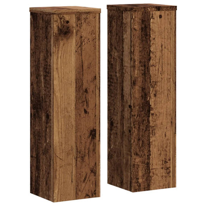 Plant Stand 2pcs Old Wood 17x17x60 cm Engineered Wood