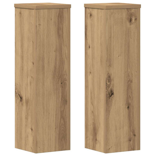 Plant Stand 2pcs Artisan Oak 17x17x60 cm Engineered Wood