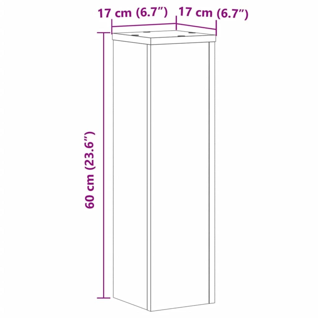 Plant Stand 2pcs Artisan Oak 17x17x60 cm Engineered Wood