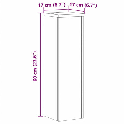 Plant Stand 2pcs Artisan Oak 17x17x60 cm Engineered Wood