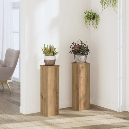 Plant Stand 2pcs Artisan Oak 17x17x60 cm Engineered Wood