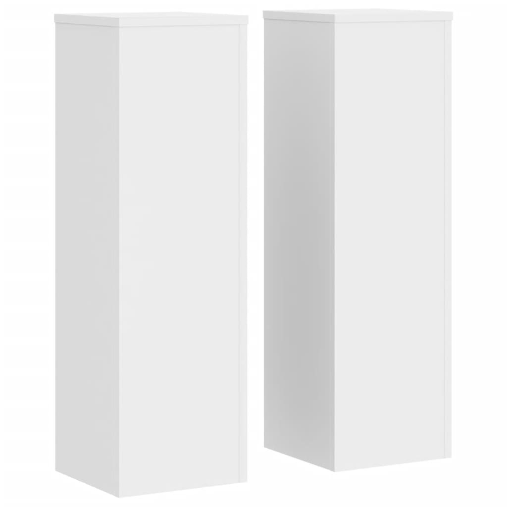 Plant Stand 2 pcs White 25 x 25 x 80 cm Engineered Wood