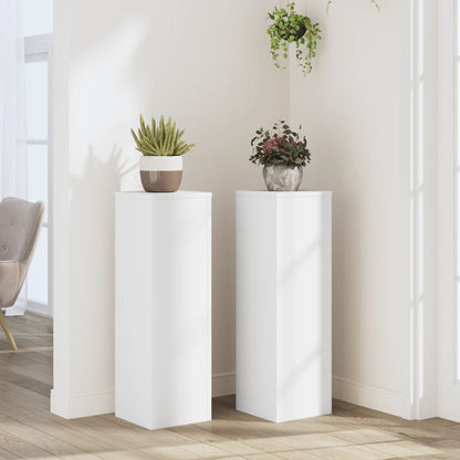 Plant Stand 2pcs White 25x25x80 cm Engineered Wood
