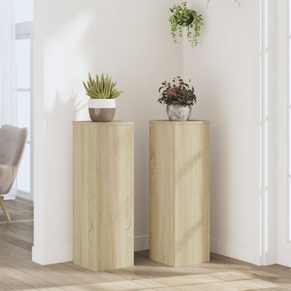 Plant Stand 2 pcs Sonoma Oak 25 x 25 x 80 cm Engineered Wood