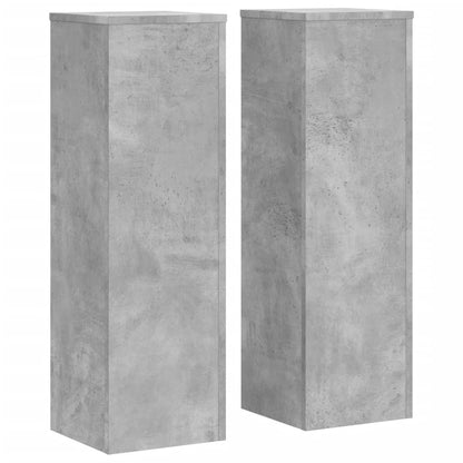 Plant Stand 2 pcs Concrete Grey 25 x 25 x 80 cm Engineered Wood