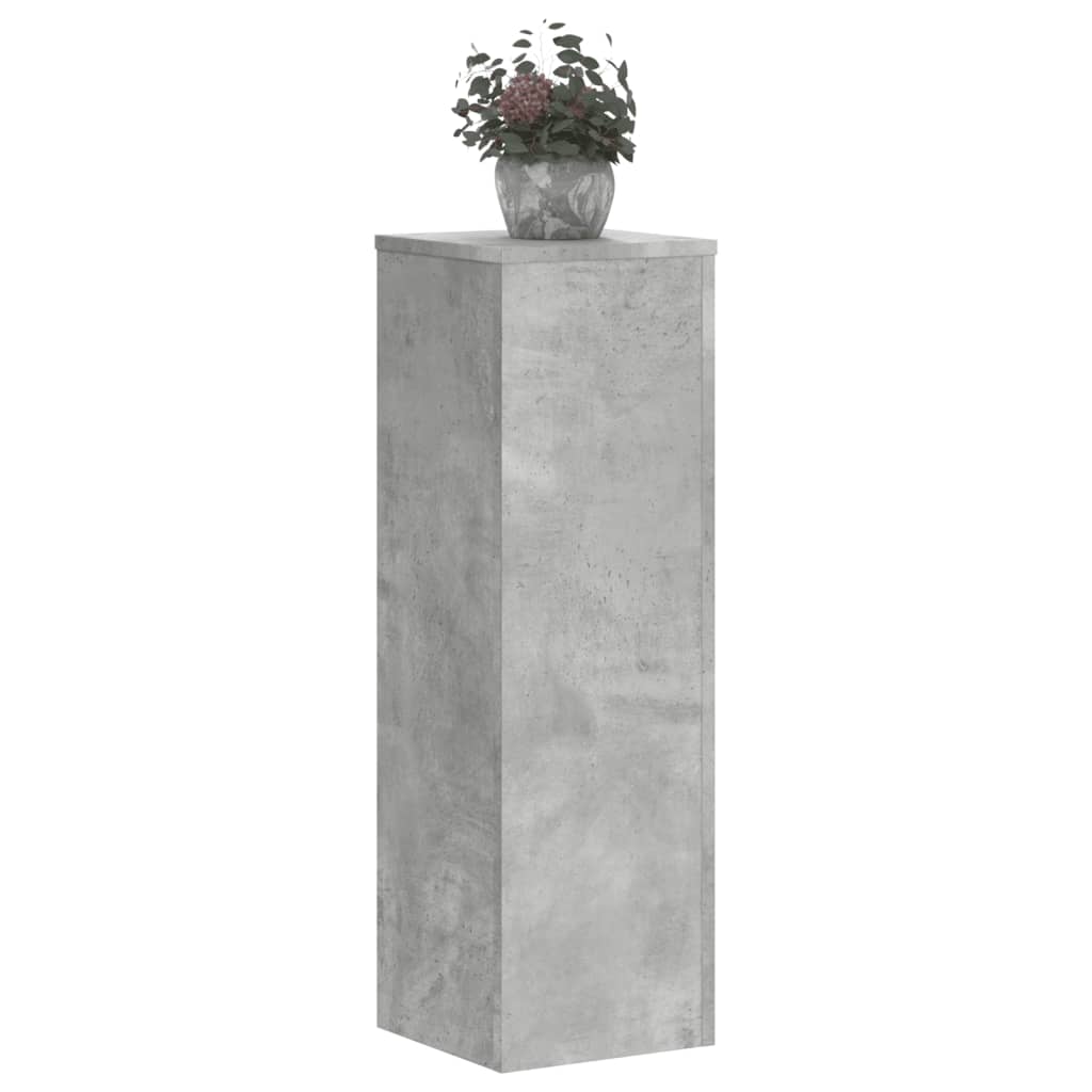 Plant Stand 2 pcs Concrete Grey 25 x 25 x 80 cm Engineered Wood