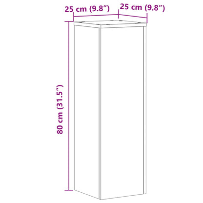 Plant Stand 2 pcs Grey Sonoma 25 x 25 x 80 cm Engineered Wood