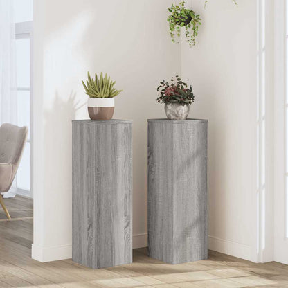 Plant Stand 2 pcs Grey Sonoma 25 x 25 x 80 cm Engineered Wood