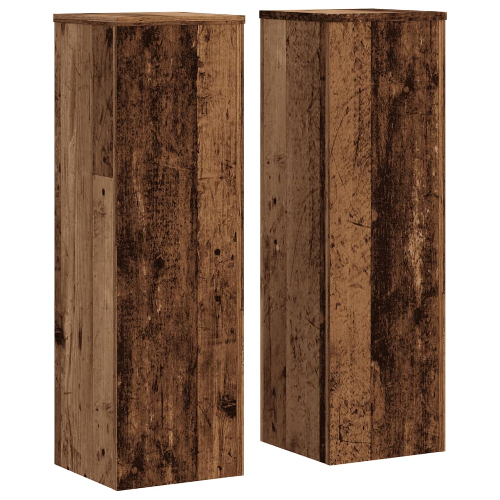 Plant Stand 2pcs Old Wood 25x25x80 cm Engineered Wood