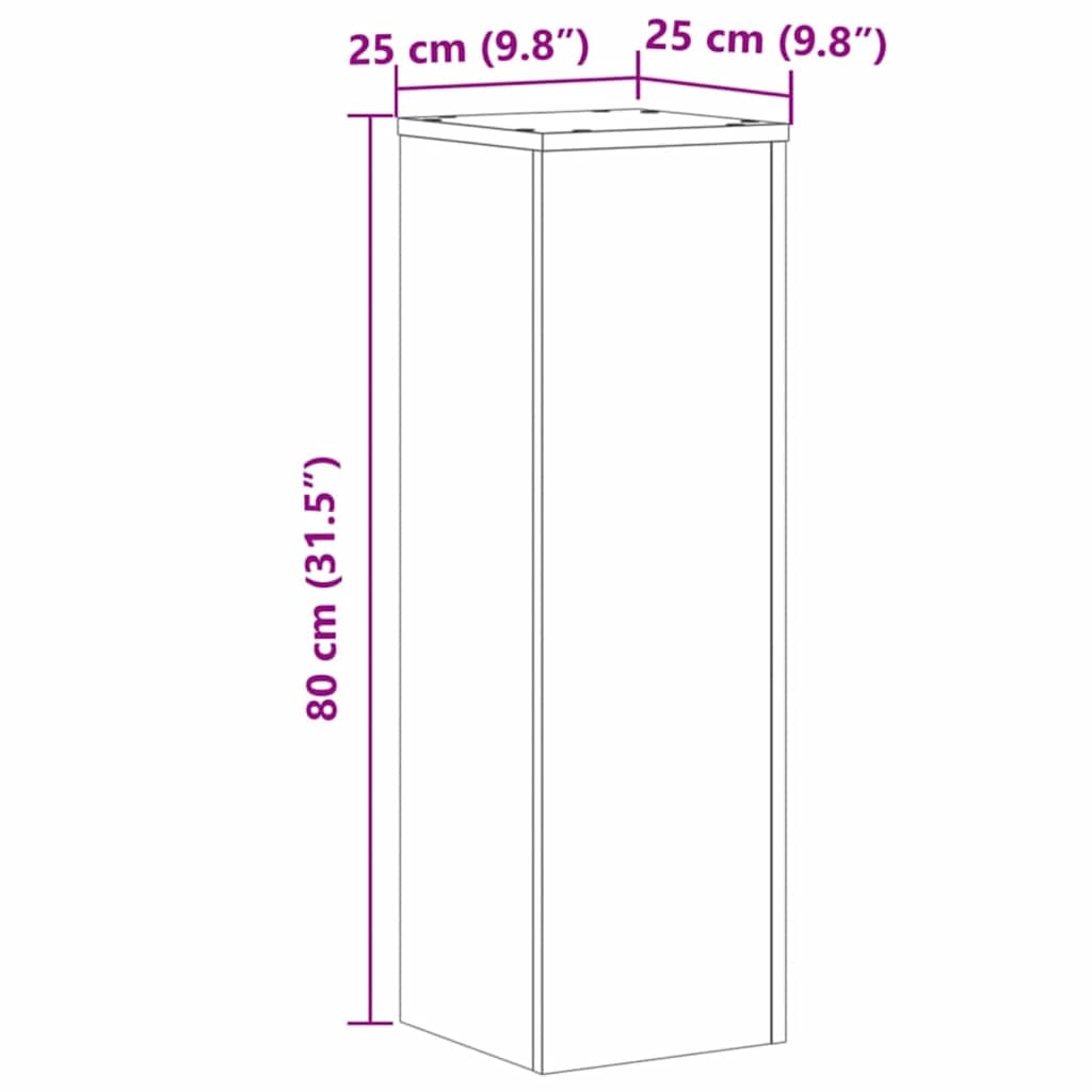 Plant Stand 2pcs Artisan Oak 25x25x80 cm Engineered Wood