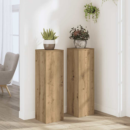 Plant Stand 2pcs Artisan Oak 25x25x80 cm Engineered Wood
