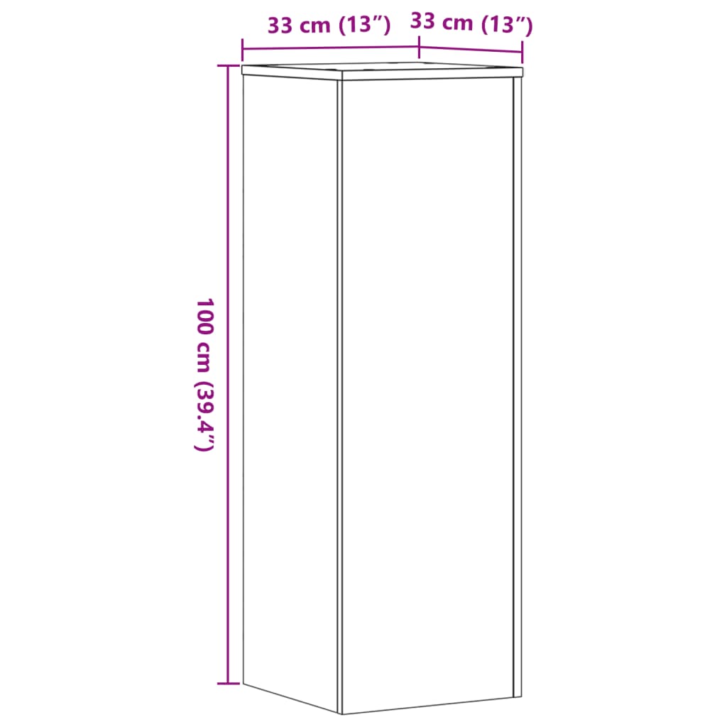 Plant Stand Sonoma Oak 33x33x100 cm Engineered Wood