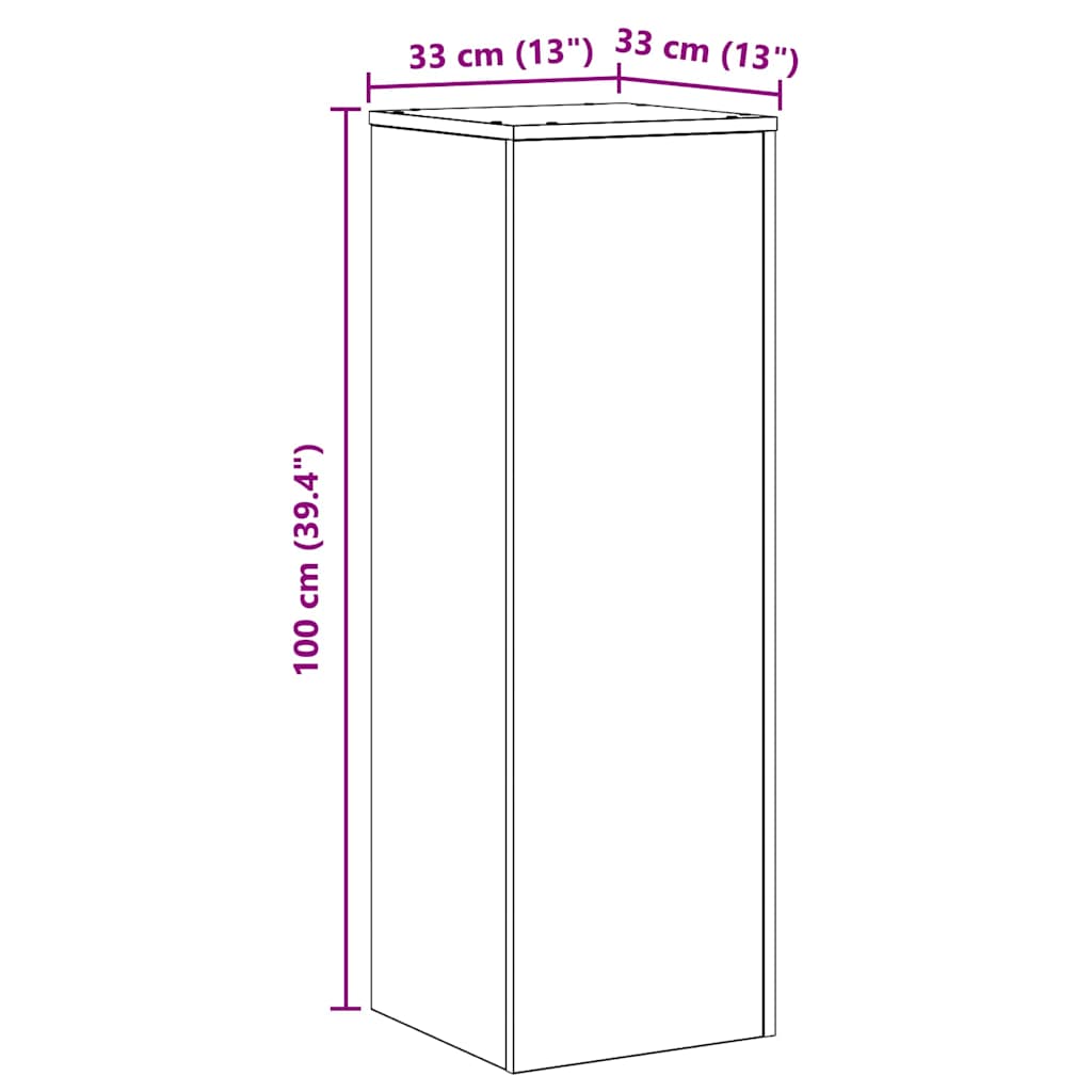 Plant Stand Sonoma Oak 33x33x100 cm Engineered Wood