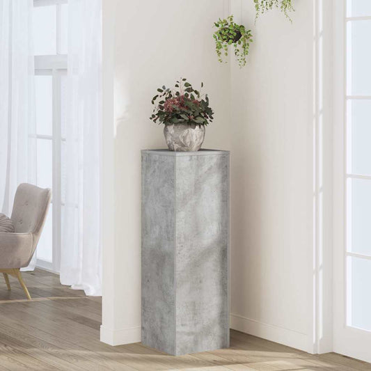 Plant Stand Concrete Grey 33x33x100 cm Engineered Wood