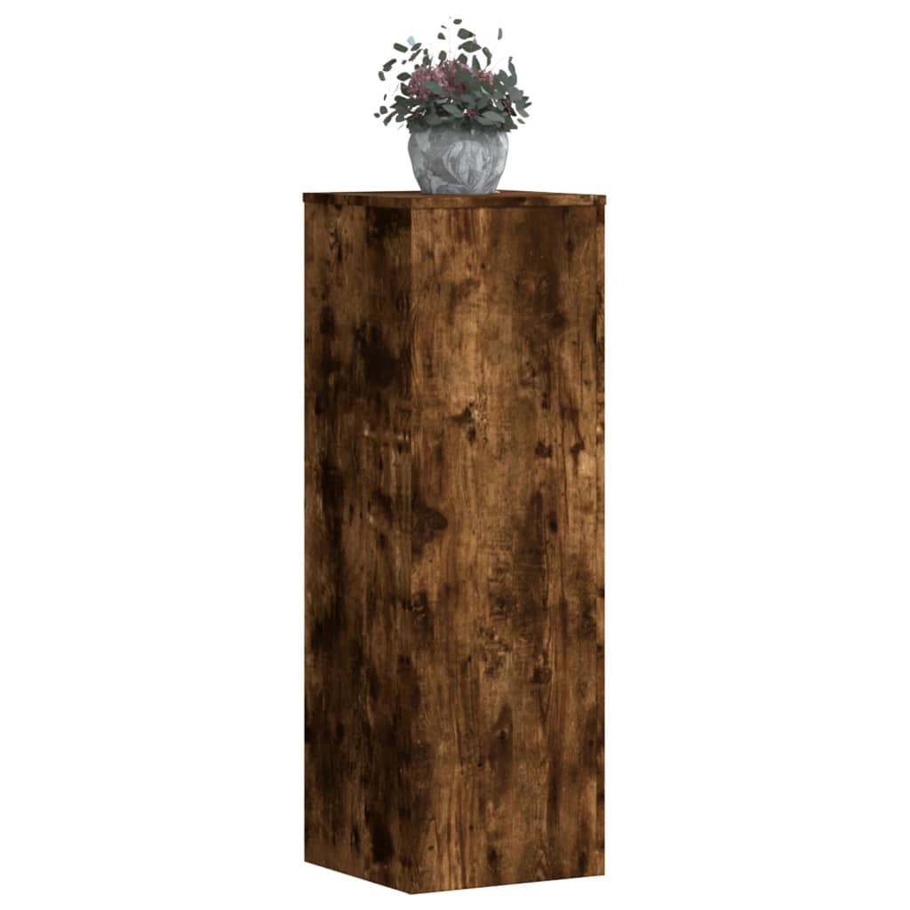 Plant Stand Smoked Oak 33x33x100 cm Engineered Wood