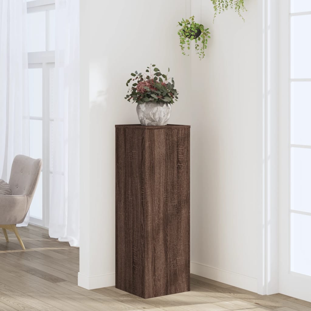 Plant Stand Brown Oak 33x33x100 cm Engineered Wood