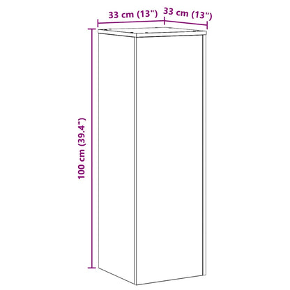 Plant Stand Old Wood 33x33x100 cm Engineered Wood
