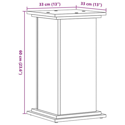 Plant Stand Smoked Oak 33 x 33 x 60 cm Engineered wood