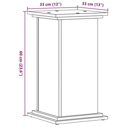 Plant Stand Artisan Oak 33x33x60 cm Engineered Wood