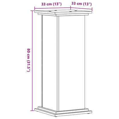 Plant Stand White 33 x 33 x 80 cm Engineered wood