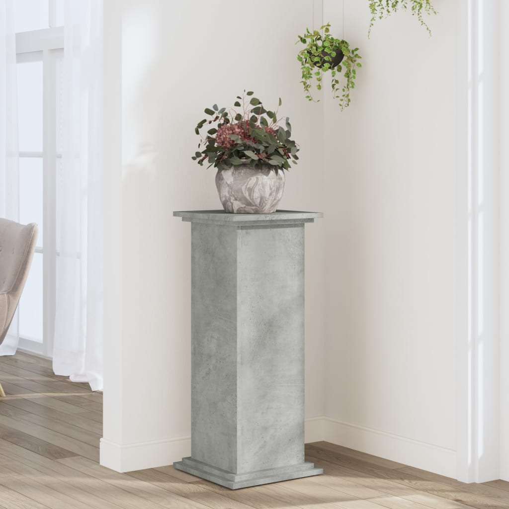 Plant Stand Concrete Grey 33 x 33 x 80 cm Engineered wood