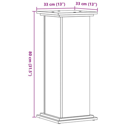 Plant Stand Smoked Oak 33 x 33 x 80 cm Engineered wood