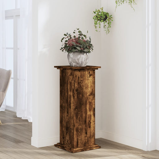 Plant Stand Smoked Oak 33 x 33 x 80 cm Engineered wood