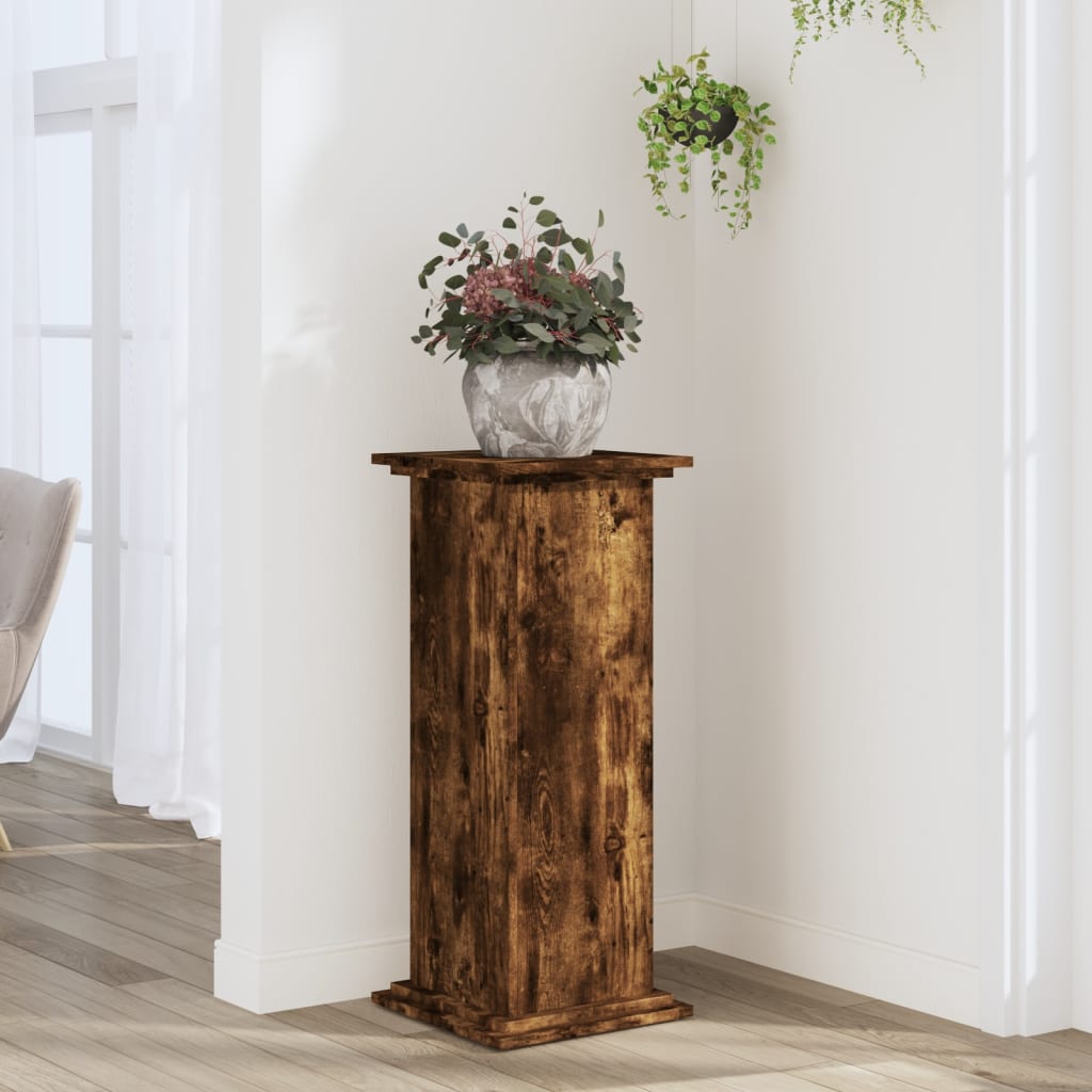 Plant Stand Smoked Oak 33 x 33 x 80 cm Engineered wood