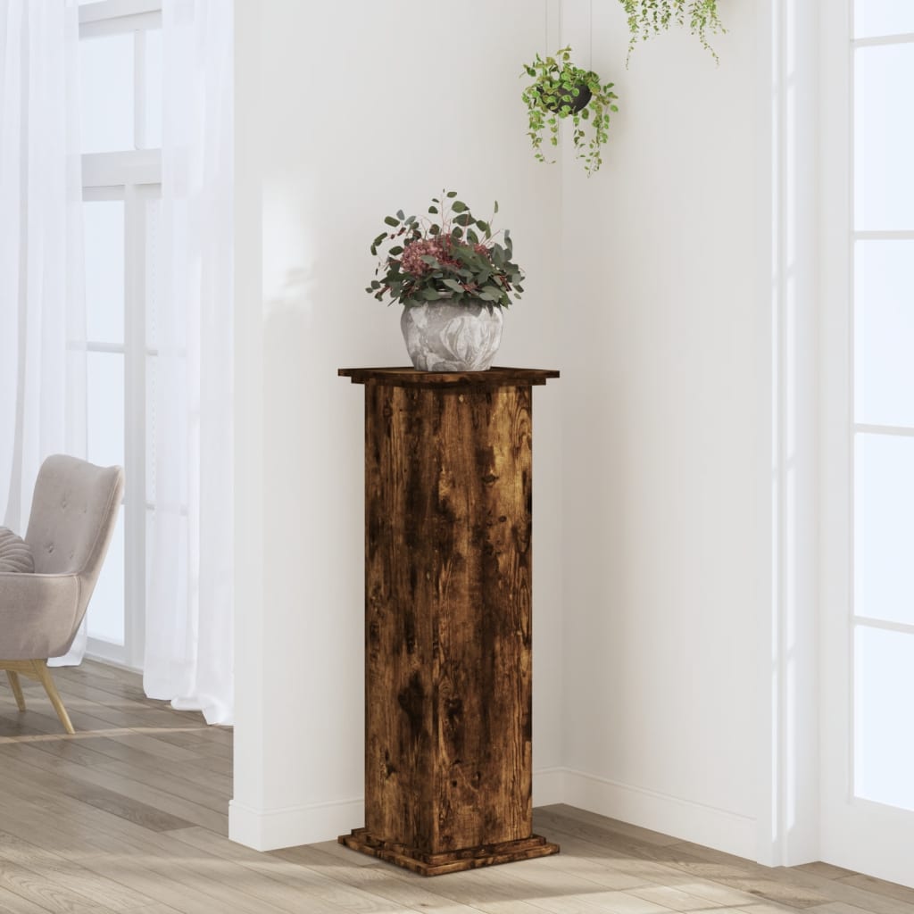 Plant Stand Smoked Oak 33 x 33 x 100 cm Engineered wood