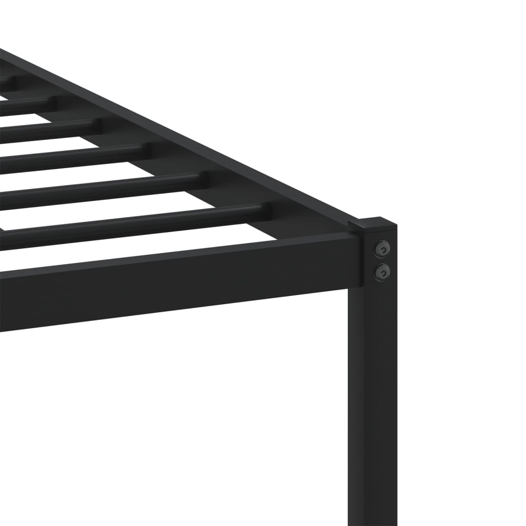 Metal Bed Frame without Mattress Smoked Oak 120x190 cm Small Double