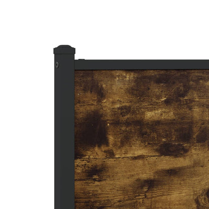 Metal Bed Frame without Mattress Smoked Oak 137x190 cm