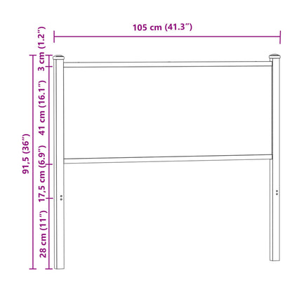 Replace Headboard Smoked Oak 100 cm Engineered Wood and Steel