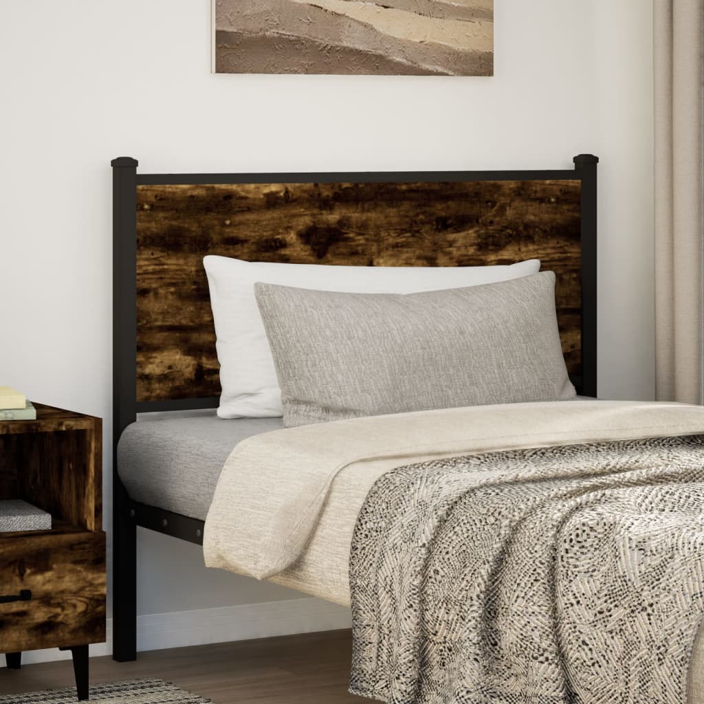 Replace Headboard Smoked Oak 107 cm Engineered Wood and Steel