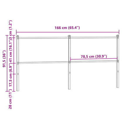 Replace Headboard Smoked Oak 160 cm Engineered Wood and Steel