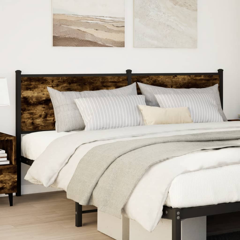 Replace Headboard Smoked Oak 180 cm Engineered Wood and Steel