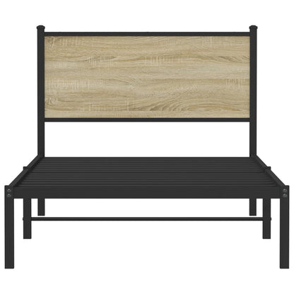 Metal Bed Frame without Mattress Sonoma Oak 100x190 cm