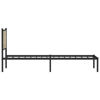 Metal Bed Frame without Mattress Sonoma Oak 107x203 cm