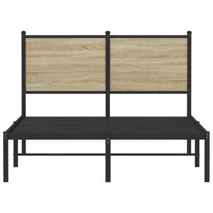 Metal Bed Frame without Mattress Sonoma Oak 120x200 cm